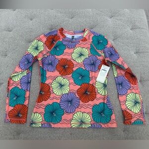 NWT TEA COLLECTION LONG SLEEVE RASH GUARD LESO HIBISCUS girls size 10